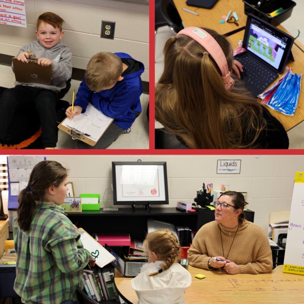 Teacher working with students