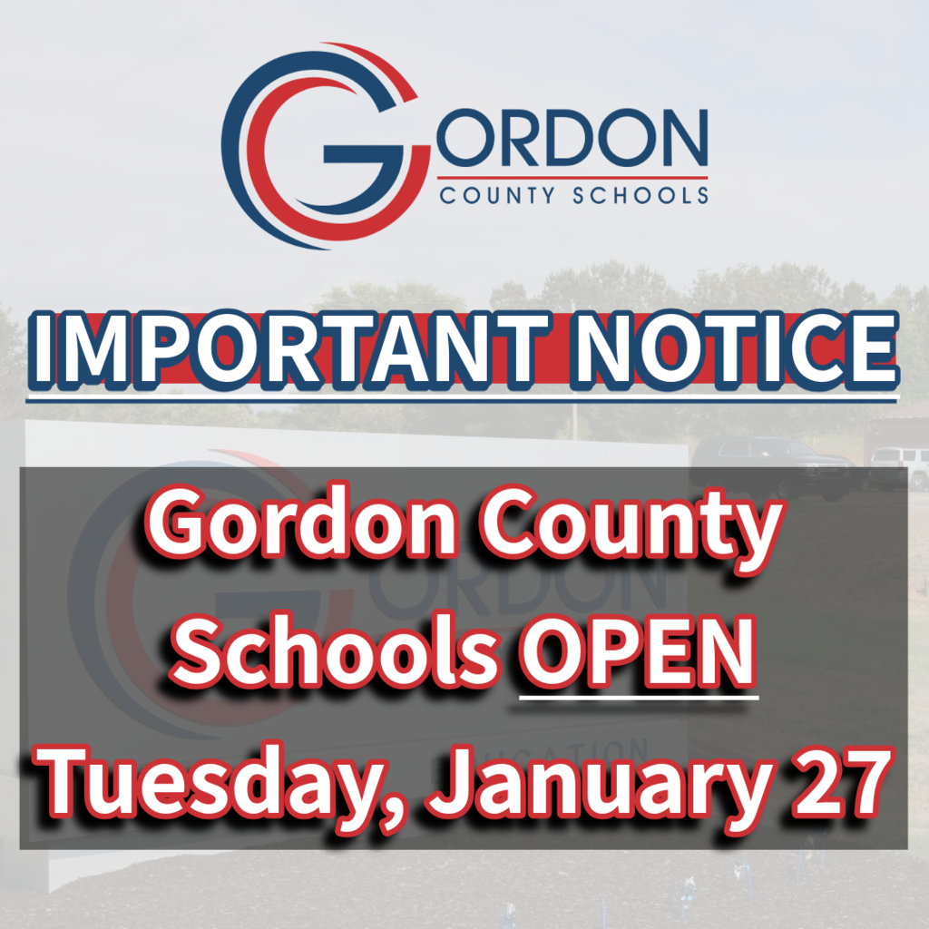 Schools are open Tuesday, January 27