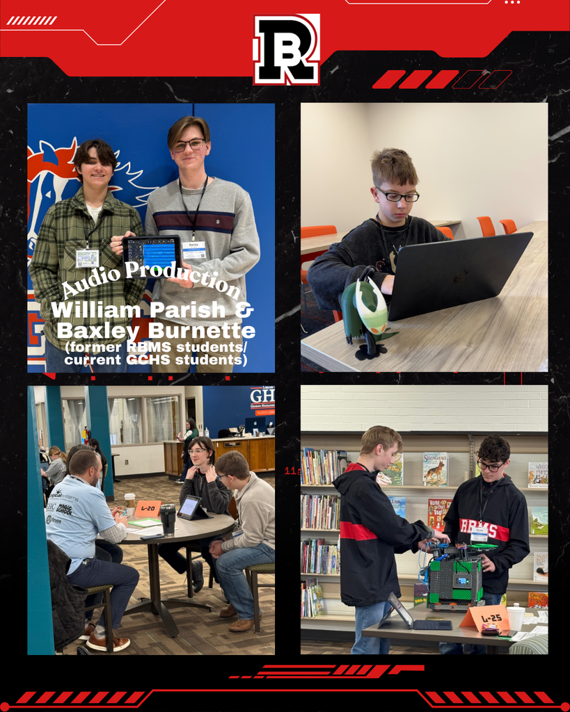 Pictures of students with their individual projects.