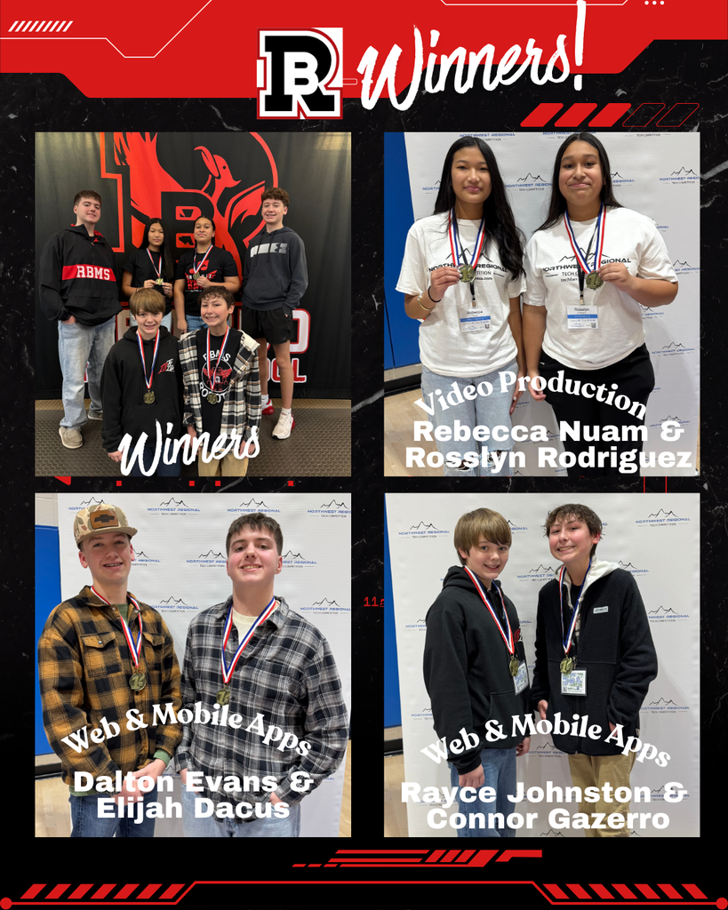 Student winners at the Technology Competition with their championship medals