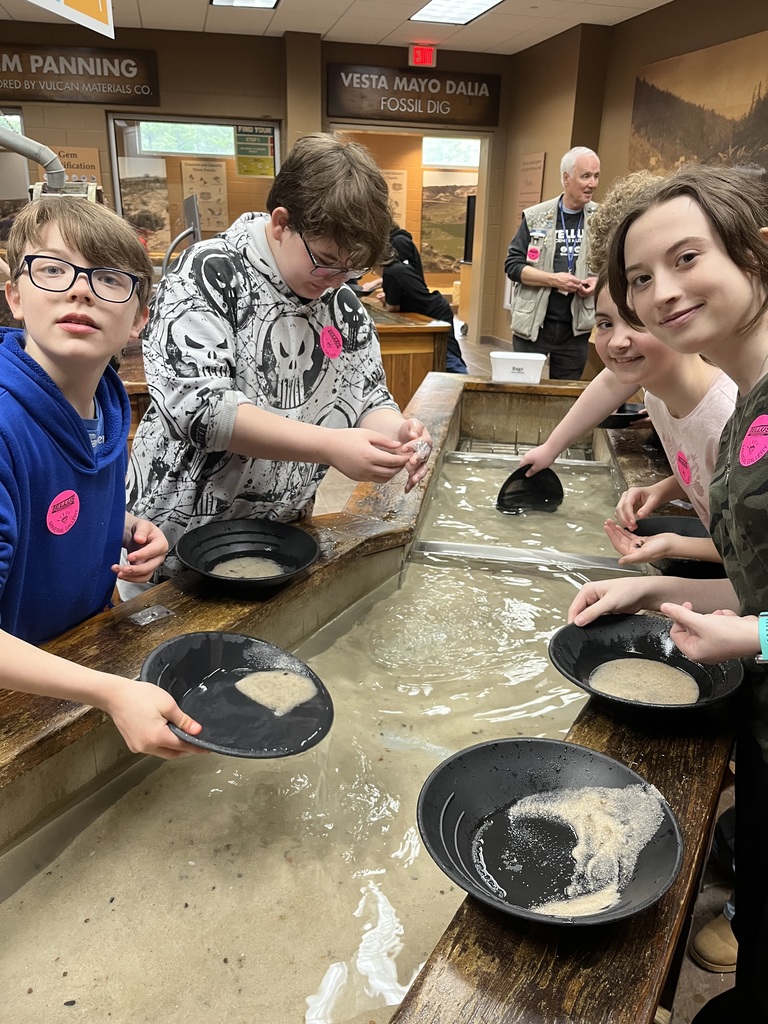 students participating in gem mining