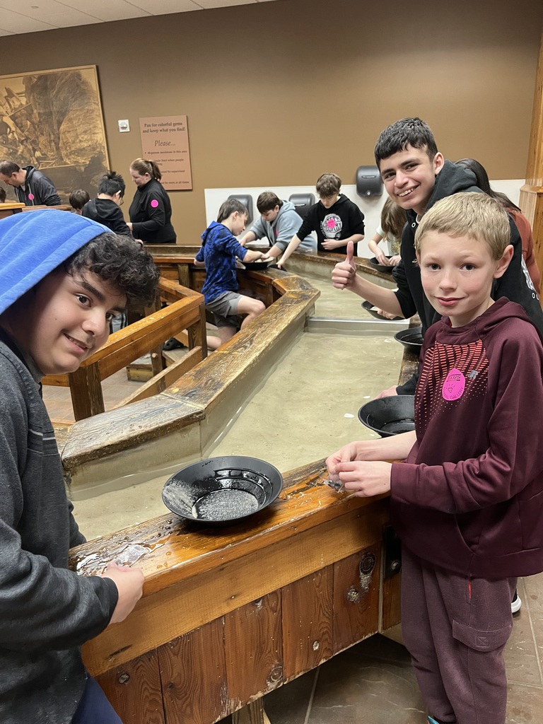 students participating in gem mining