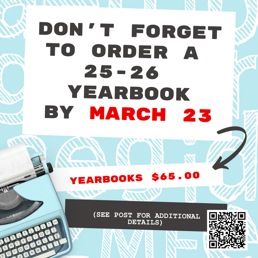2025-26 Yearbook Ordering Deadline - March 23 - $65.00 - Order using "Yearbook Order Information" on main page of Gordon Central website