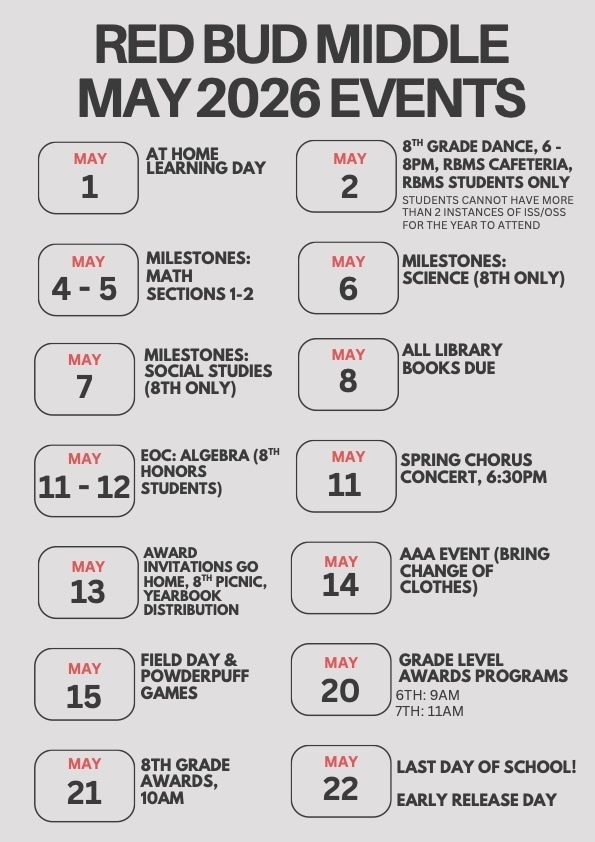 May 2026 Calendar of Events