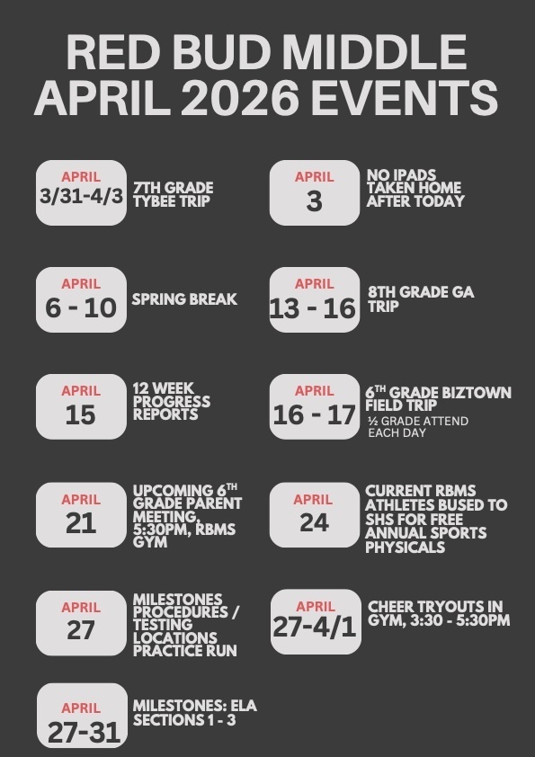 April 2026 Calendar of Events