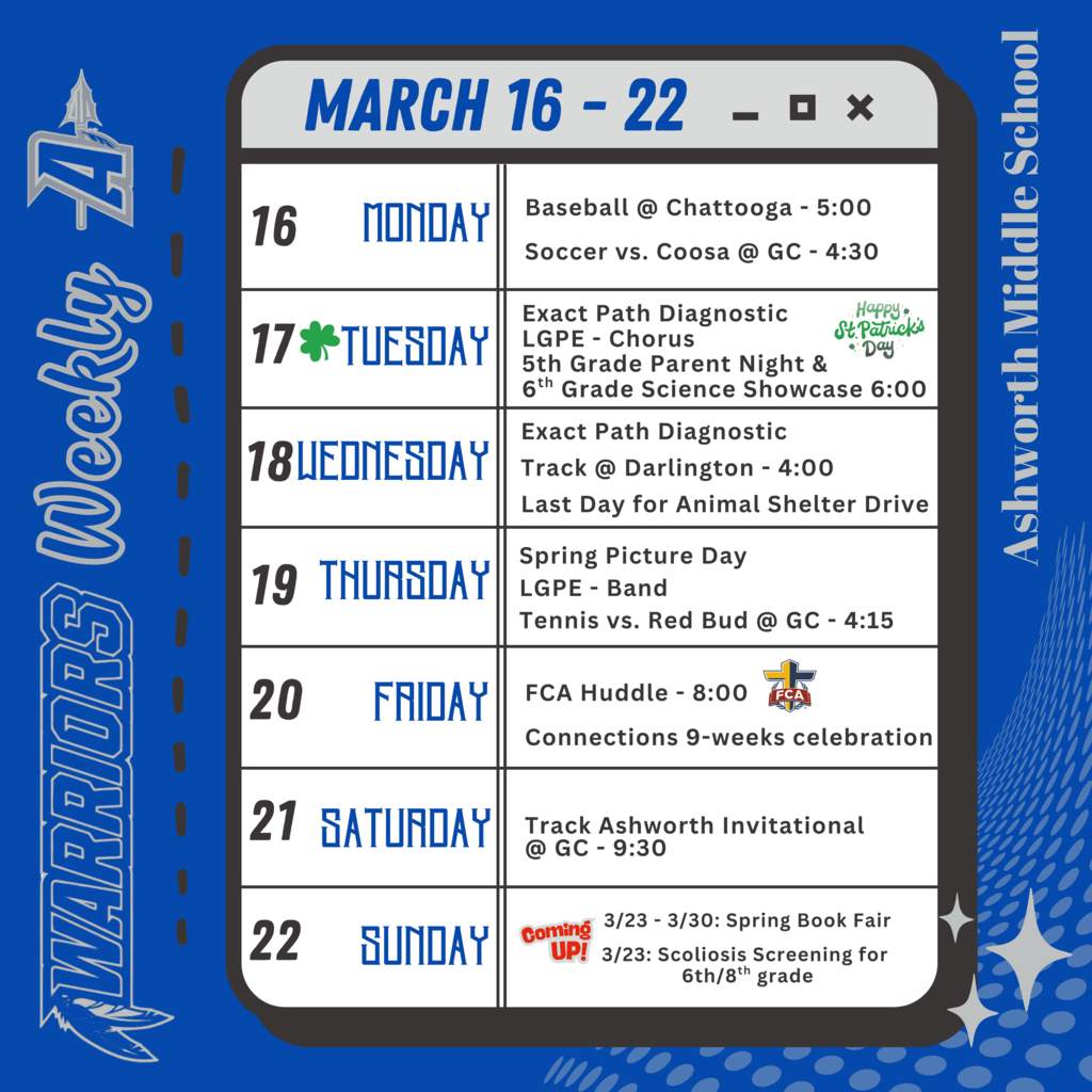 weekly events flyer