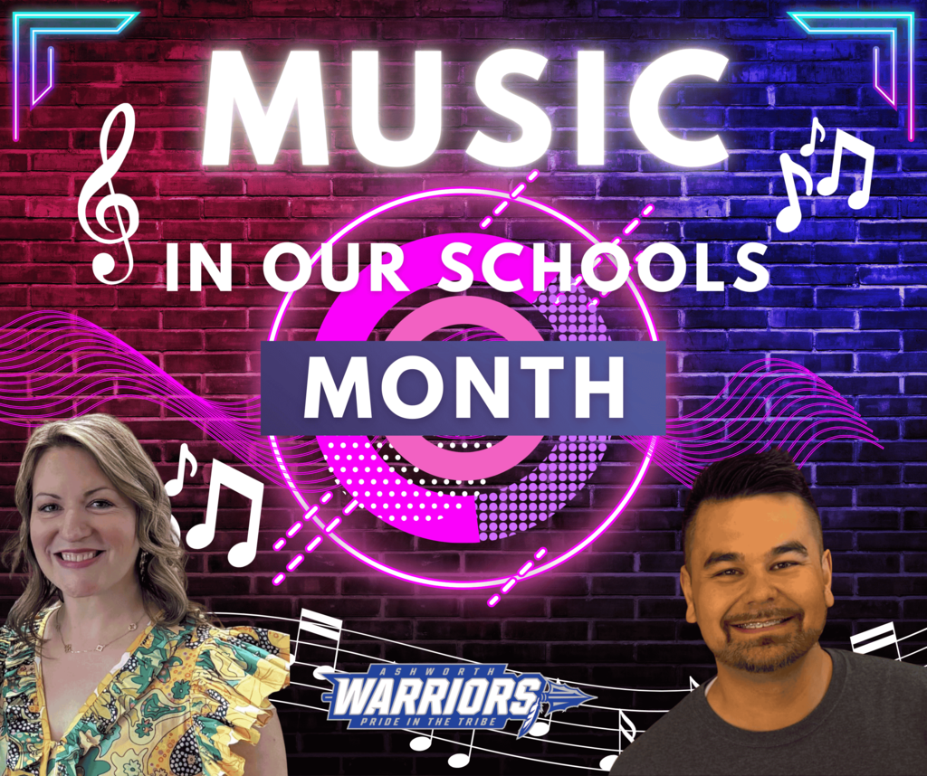 music in schools month picture of Vicky Latimer and Will Johnson, chorus and band teachers