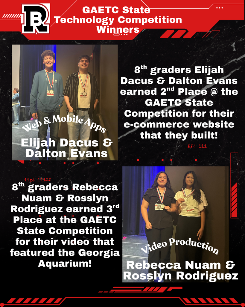 This is a flyer that has pictures of the technology competition winners.