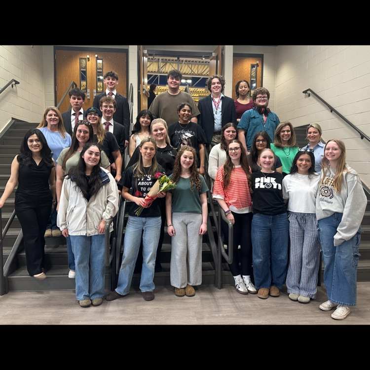 group of competitors on stairs