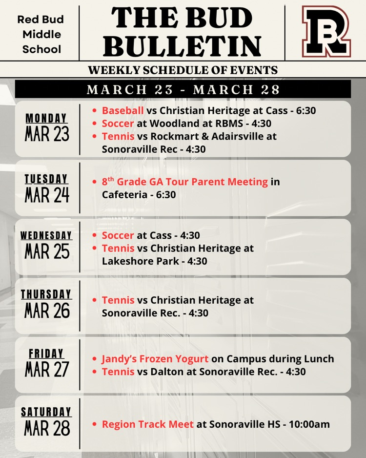 A calendar of events 