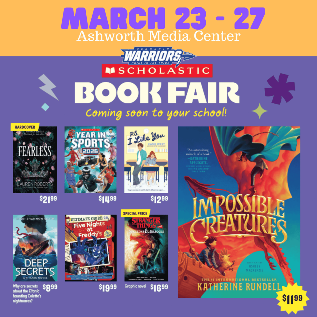 book fair flyer info: March 23-27, 2026