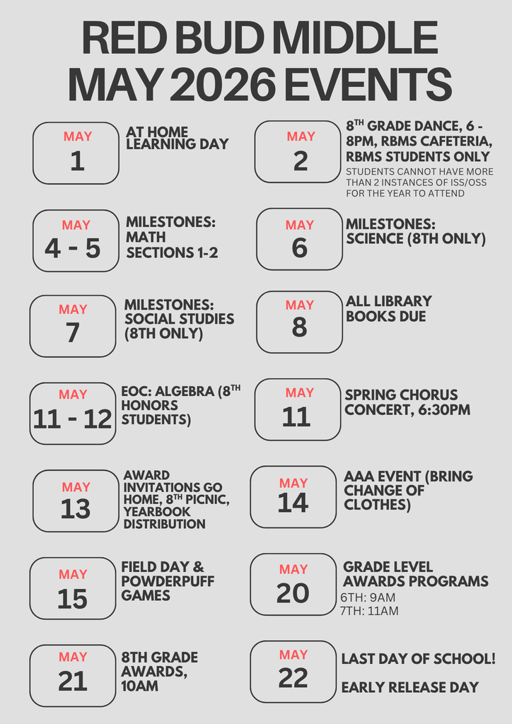 May Calendar of Events