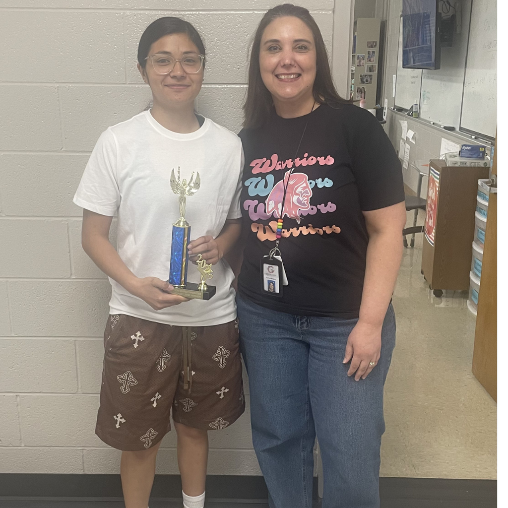 Mrs. Scoggins' 11th grade homeroom Jenga winner