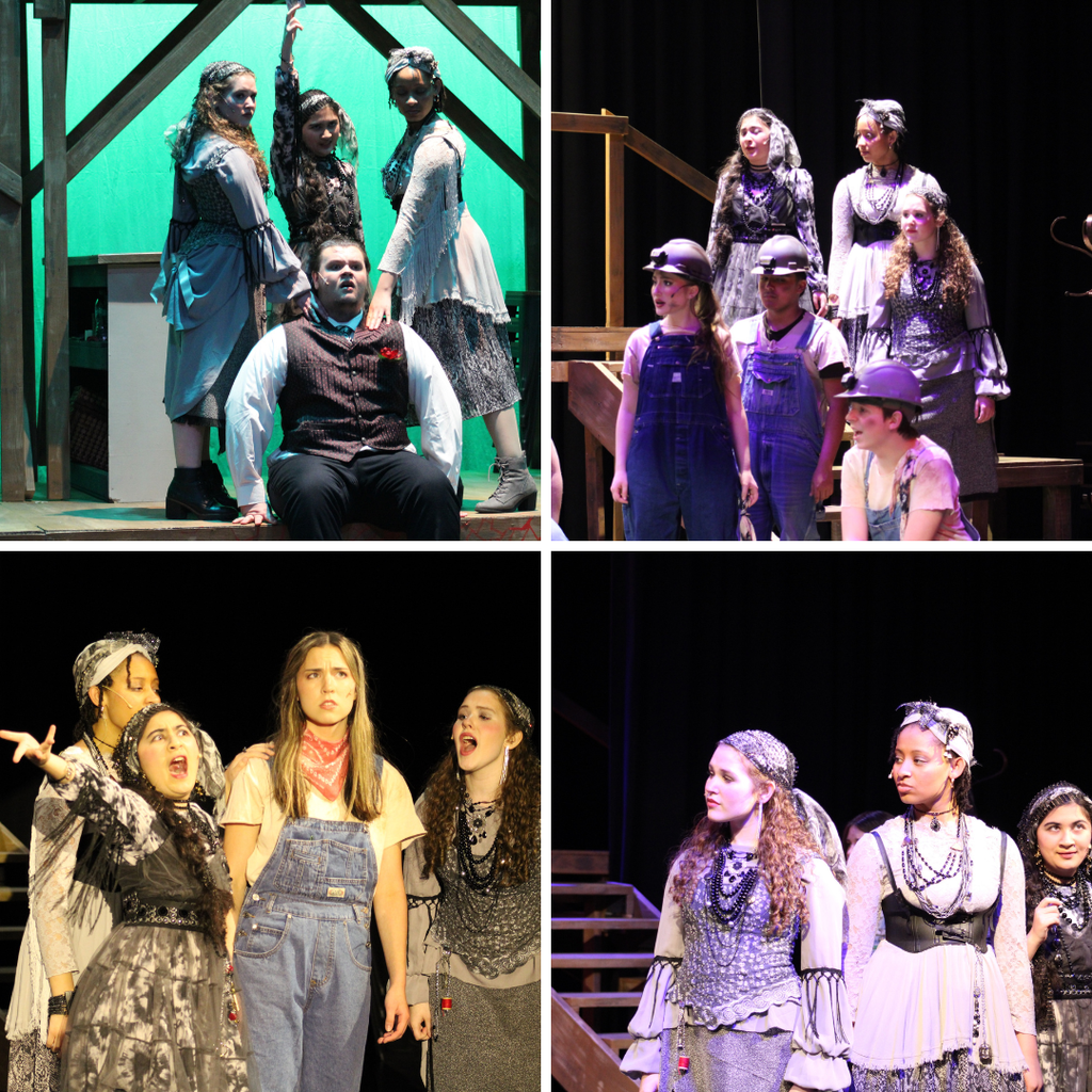 Student Group Performing in Hadestown Spring Musical