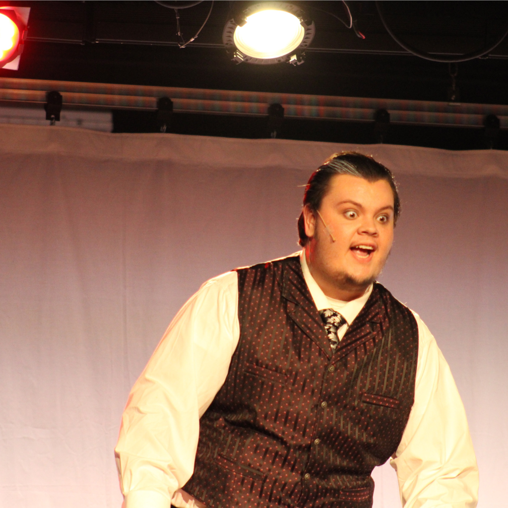 Student performing in Hadestown Spring Musical