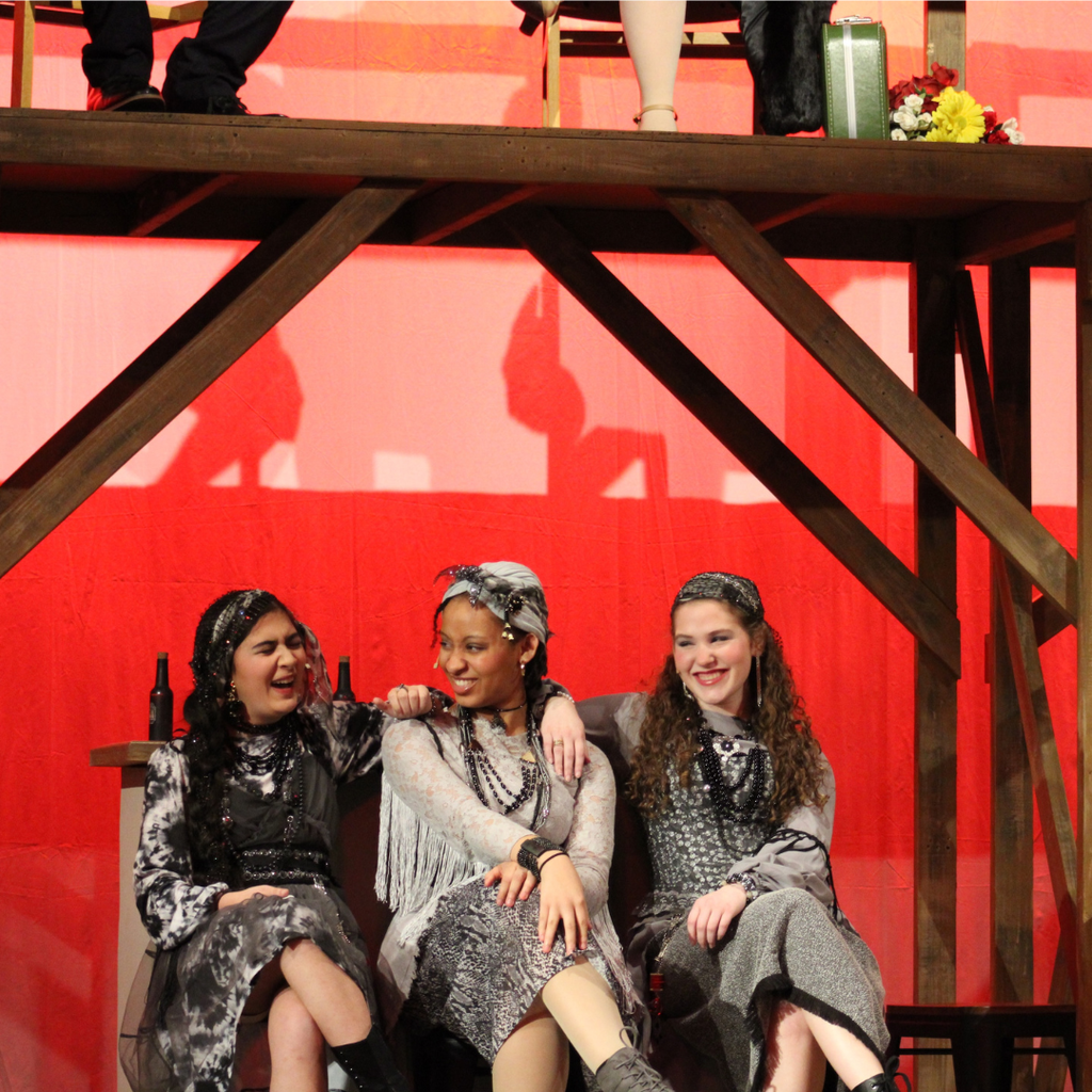 Student Group Performing in Hadestown Spring Musical