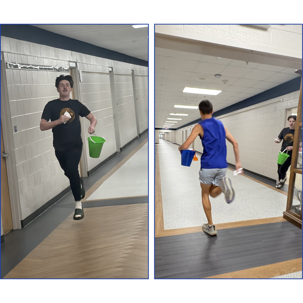 Homeroom reps hurrying to their next location on the scavenger hunt