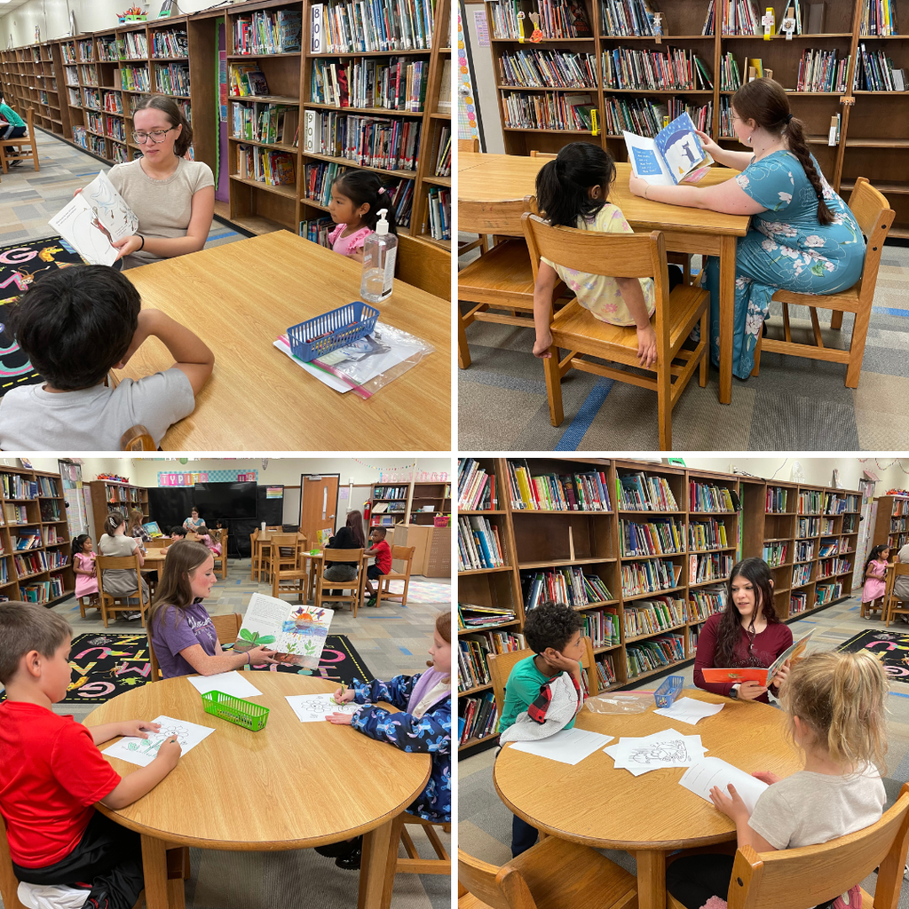 GCHS Teaching as a Profession Level 1 students reading to students at Belwood Elementary