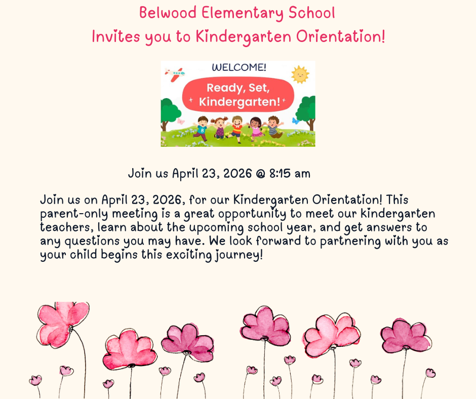 If you have any upcoming kindergarten students, we are excited to invite you to our Kindergarten Orientation!  Join us on April 23, 2026, 8:15 AM for our Kindergarten Orientation! This parent-only meeting is a great opportunity to meet our kindergarten teachers, learn about the upcoming school year, and get answers to any questions you may have. We look forward to partnering with you as your child begins this exciting journey!