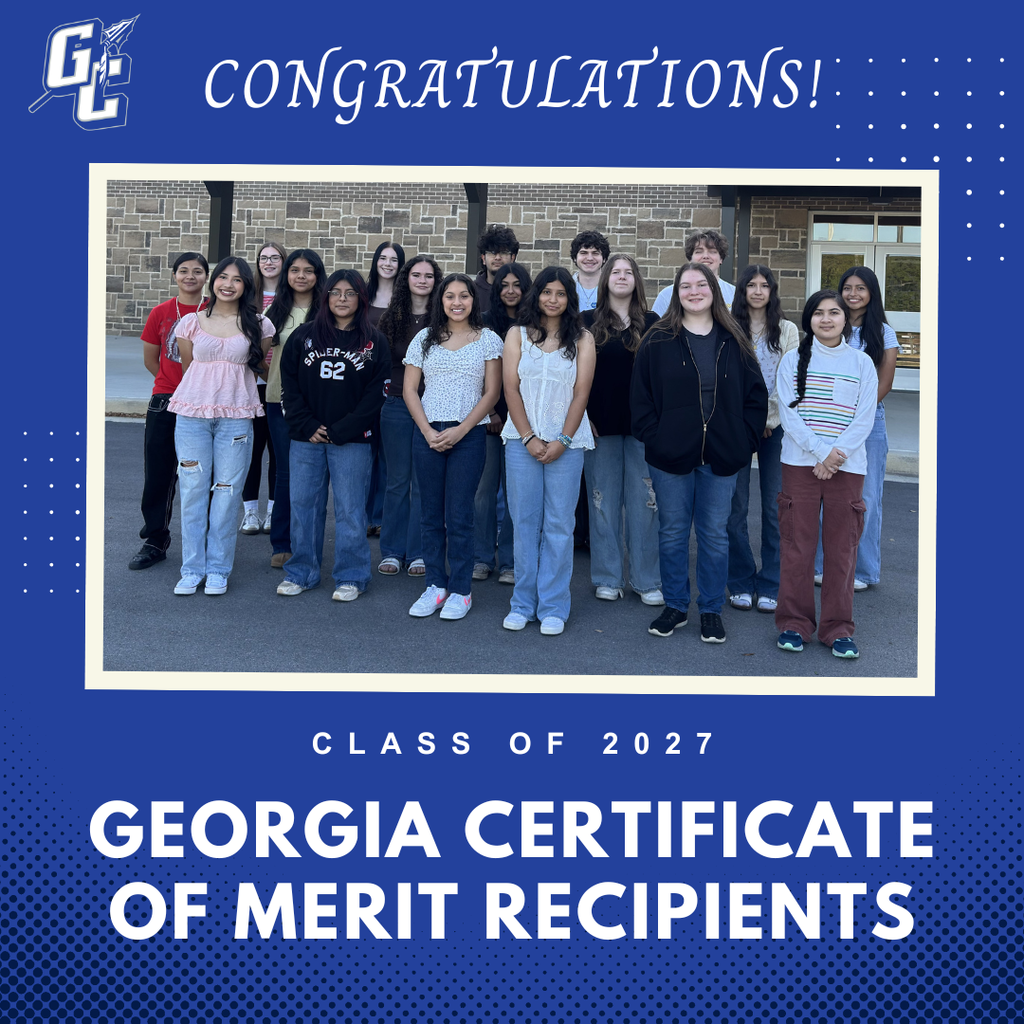 Picture of Gordon Central Students that received the Georgia Certificate of Merit for 2027 Pictured left to right: Julie Jacobo-Morales, Megan Alvarez, Kendall Tucker, Sofia Bautista Bravo, Ellen Garcia, Baylee Chastain, Emma Derrick, Brittany Deleon-Matute, Jessie Aguilar, Sofia Medina-Soria, Daniela Macias Sanchez, Jace Floyd, Emily Klaas, Heleina Pate, Harrison Hughes, Evelin Centeno, Emily Demain, Mia Vicente Not pictured: Ciara Borne, Austin Zufelt