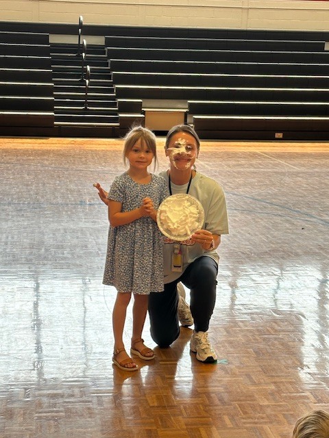 Two more students got to "pie" Coach Ballew!