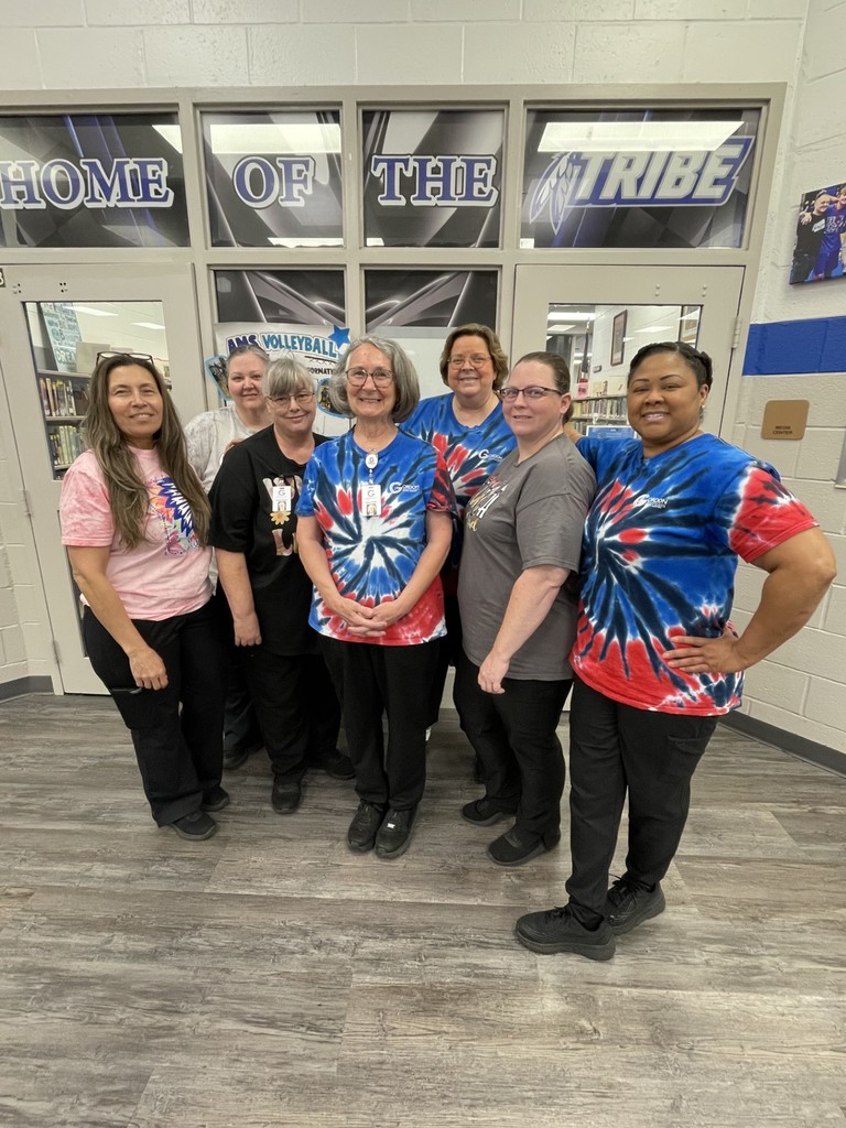 AMS cafeteria staff posing for National School Lunch Heroes day.