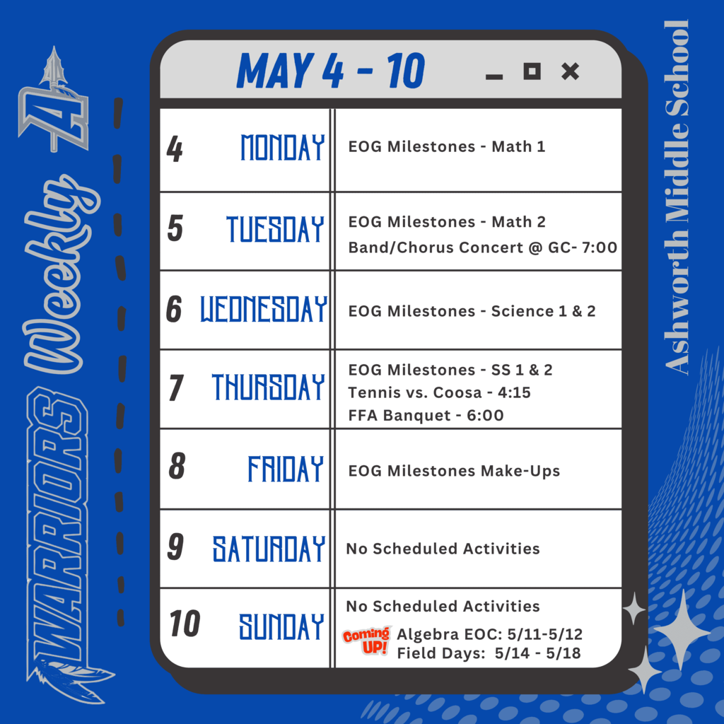 weekly events flyer