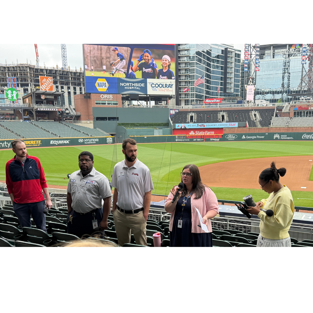 GCHS AVTF Skills USA students enjoying learning from Braves organization employees and today's game against the Detroit Tigers