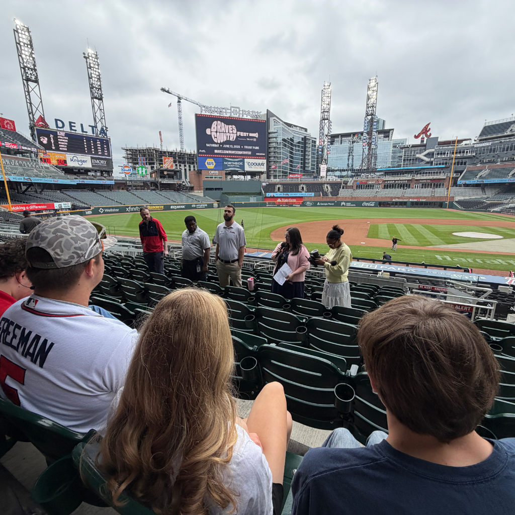 GCHS AVTF Skills USA students enjoying learning from Braves organization employees and today's game against the Detroit Tigers