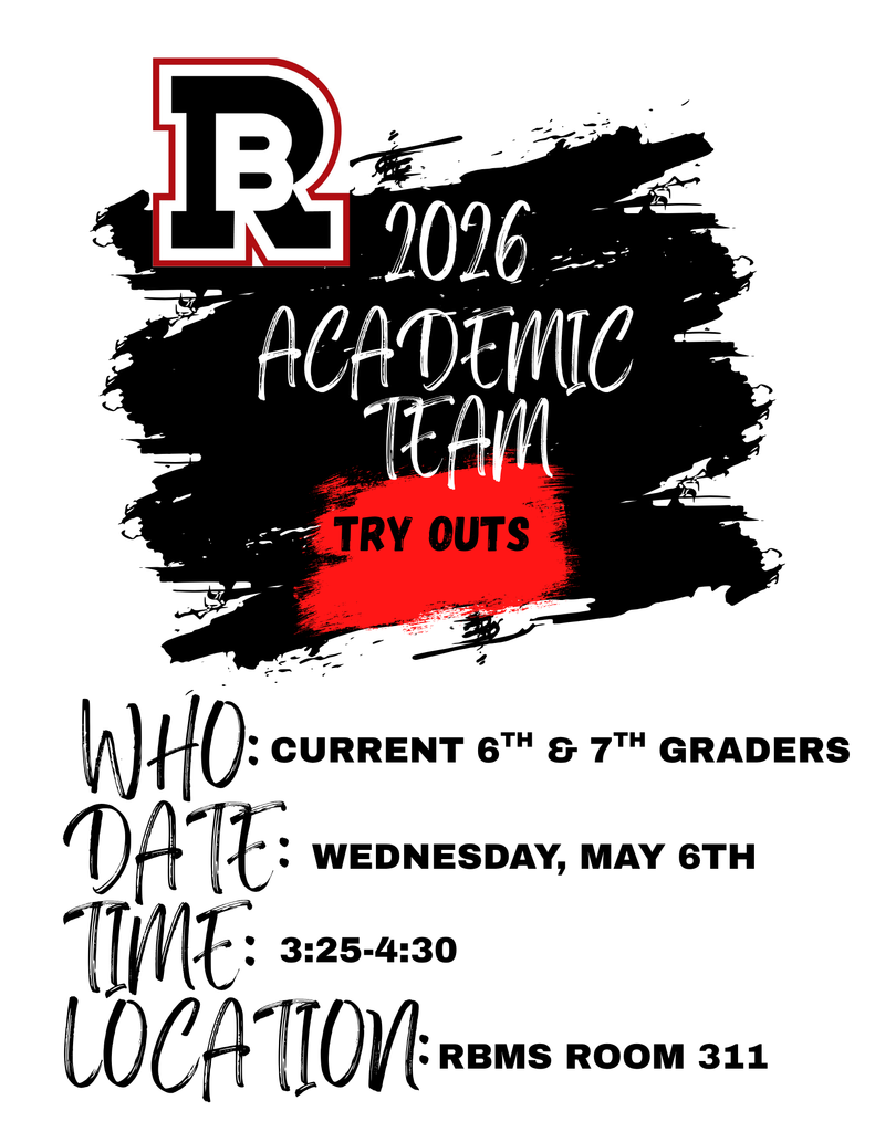 This flyer gives details about academic team tryouts. All information is stated in the included text.