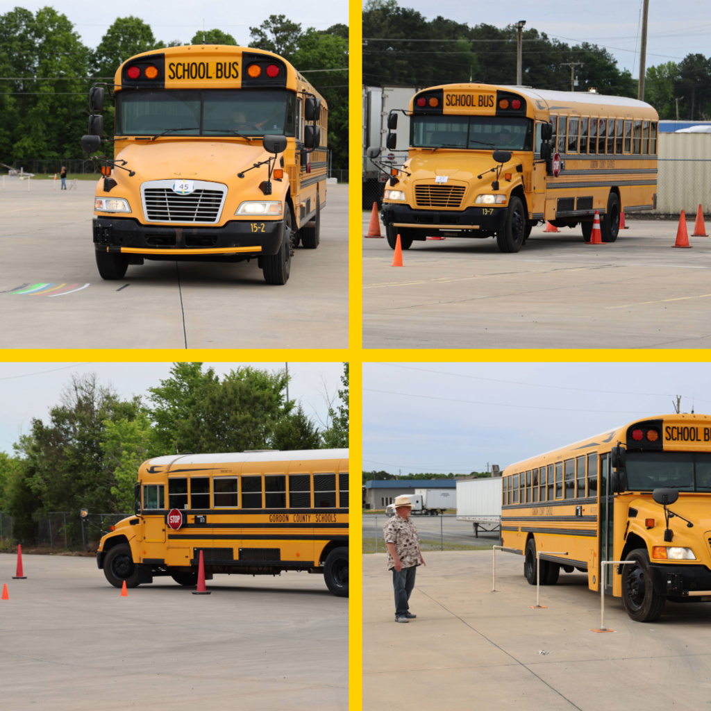 Buses competing at the rodeo