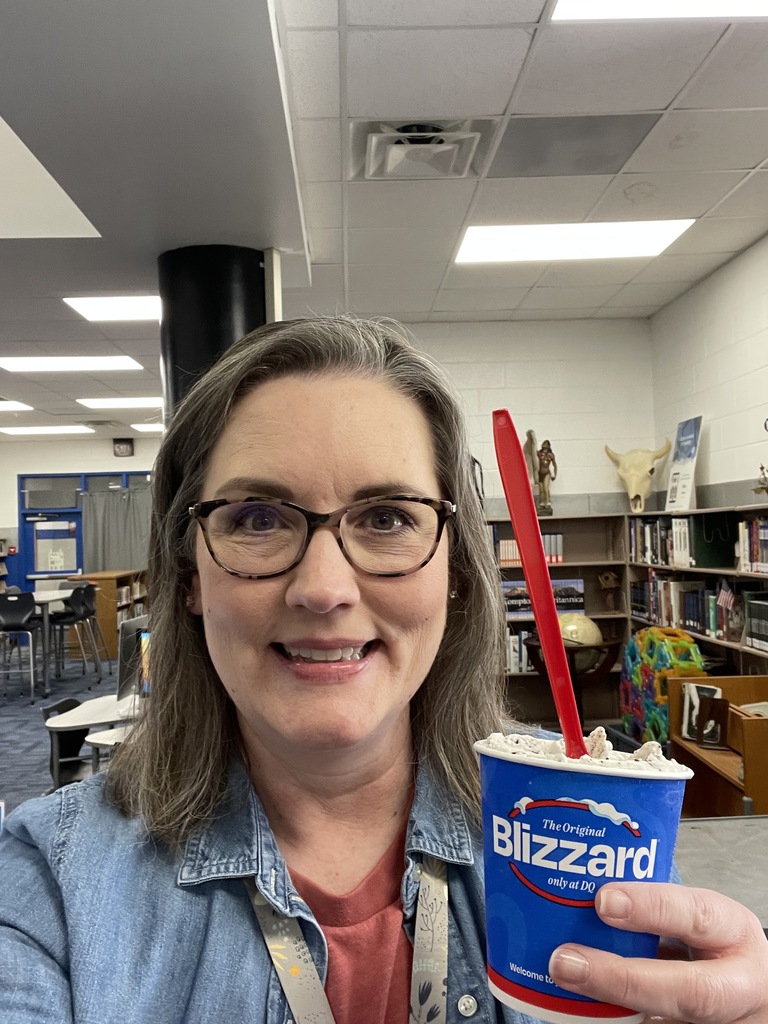 Leigh-Ann Hunt enjoying a DQ blizzard during Teacher Appreciation Week