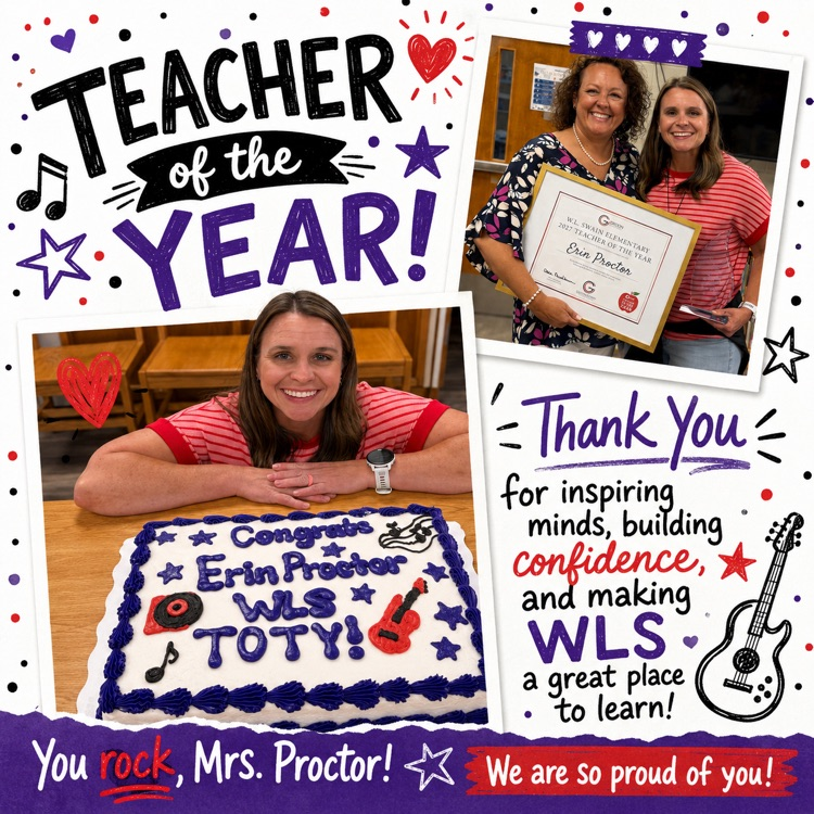 celebrating our teacher of the year, Mrs. Erin Proctor.  