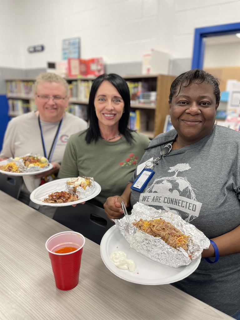 AMS teachers enjoyed BBQ spuds for lunch today as part of our Teacher Appreciation Week celebration! 