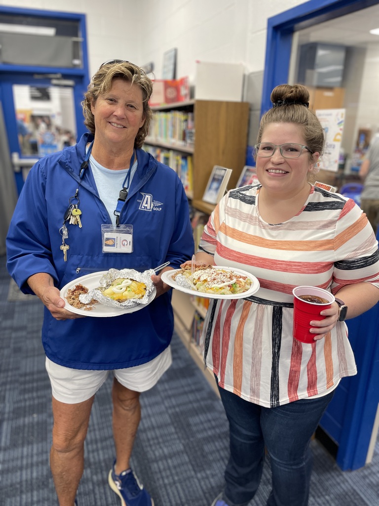 AMS teachers enjoyed BBQ spuds for lunch today as part of our Teacher Appreciation Week celebration! 