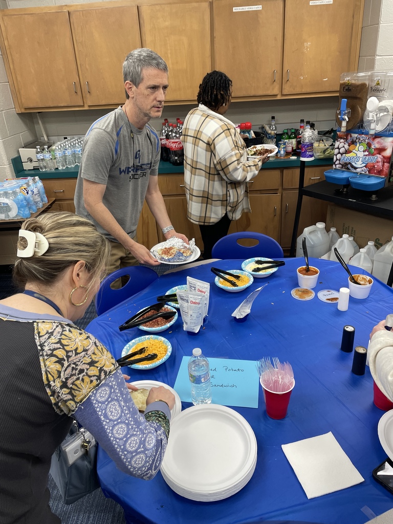 AMS teachers enjoyed BBQ spuds for lunch today as part of our Teacher Appreciation Week celebration! 