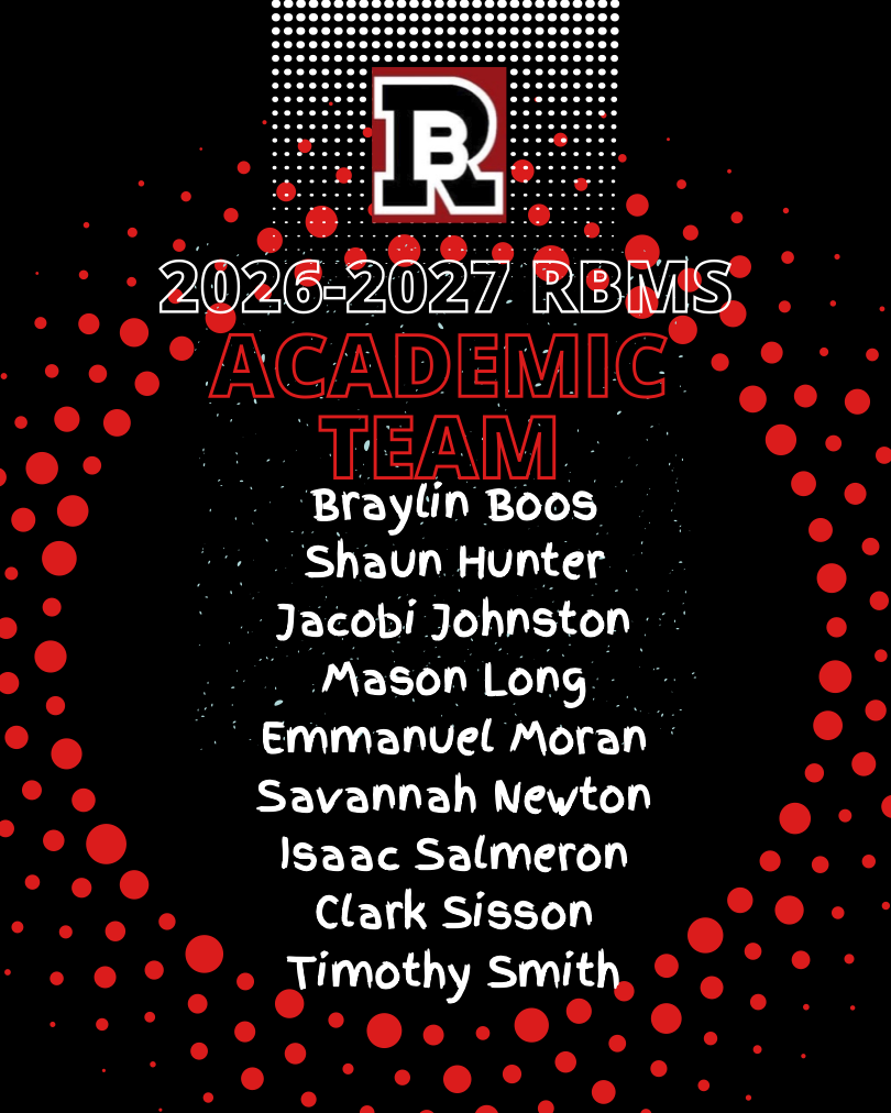This picture lists the names of the 2026-2027 Academic Team. The names are listed in the post.