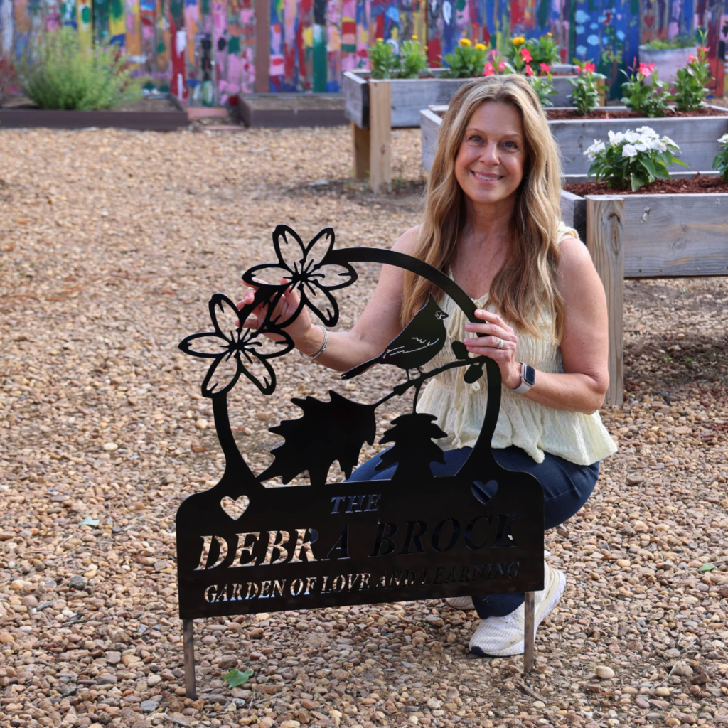 Debra Brock in the school's garden