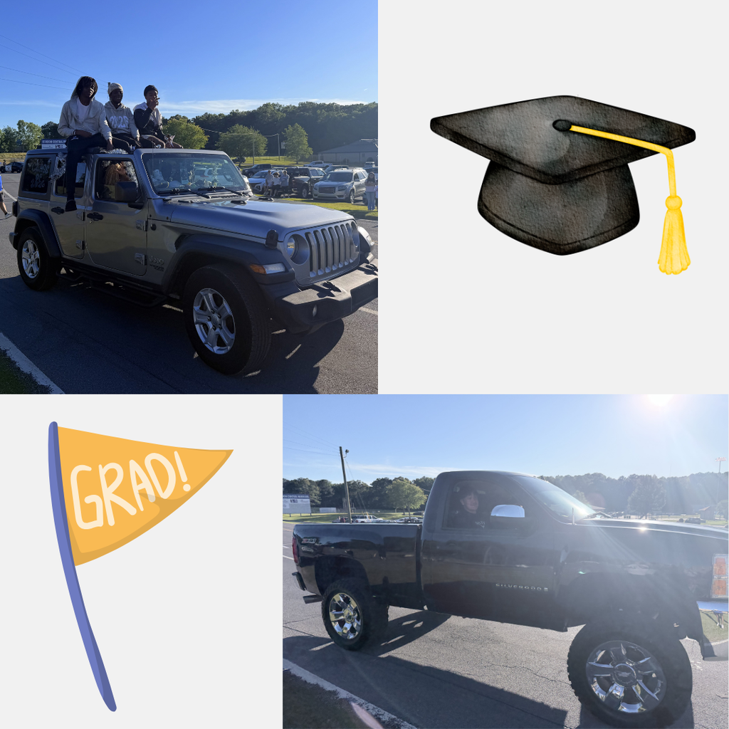 Photos of seniors in their vehicles for the 2026 Senior Parade