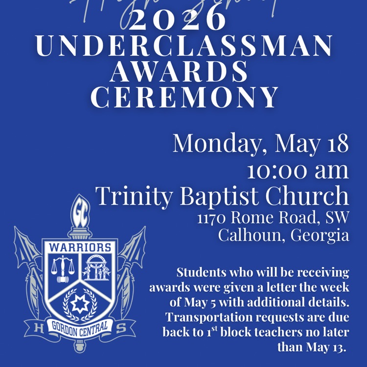 honors ceremony at 10 am at Trinity Baptist Church