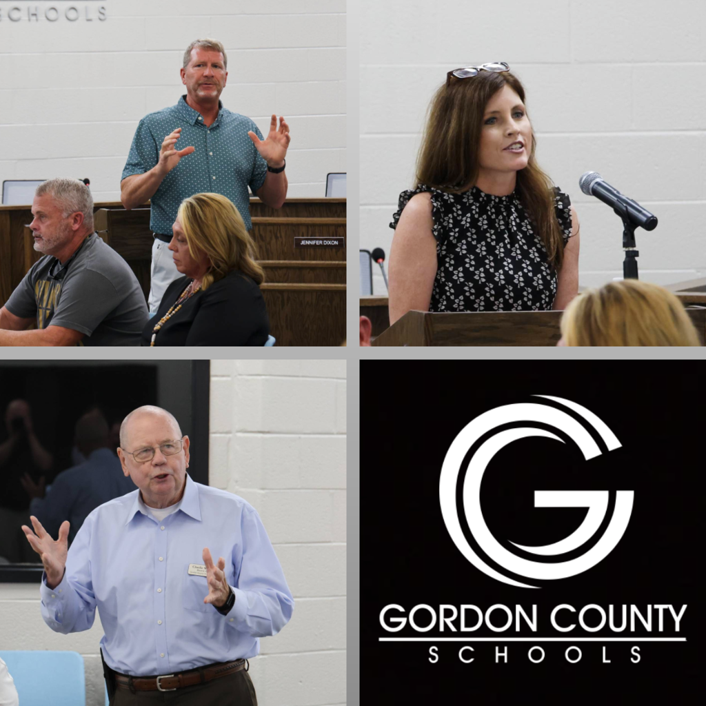District leadership speaking at reception