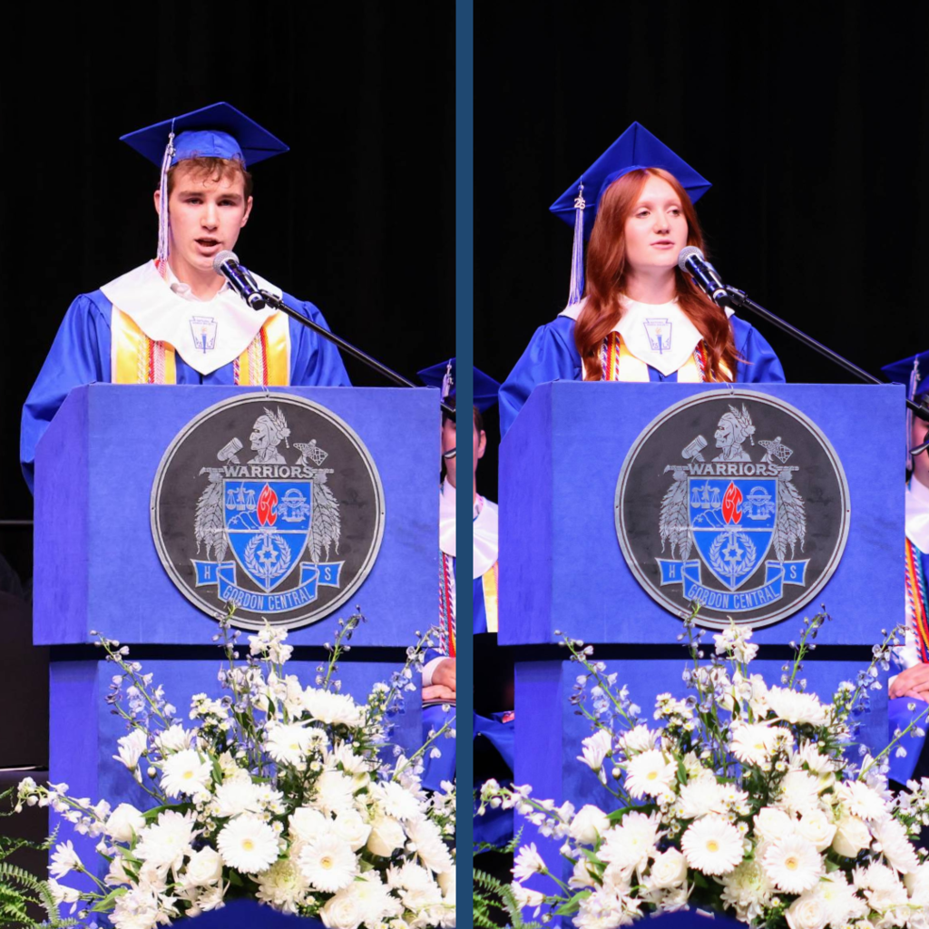 Gordon Central High School Graduating Class of 2026 ceremony, Salutatorian and Valedictorian speeches