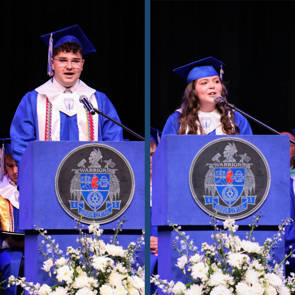 Gordon Central High School Graduating Class of 2026 ceremony, Class President and Student Body President speeches