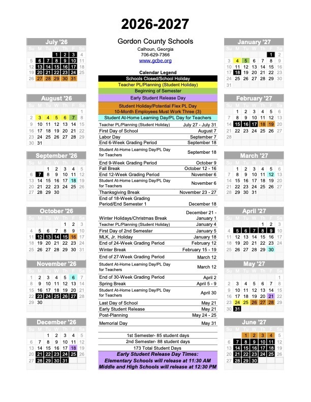 2026-2027 school calendar