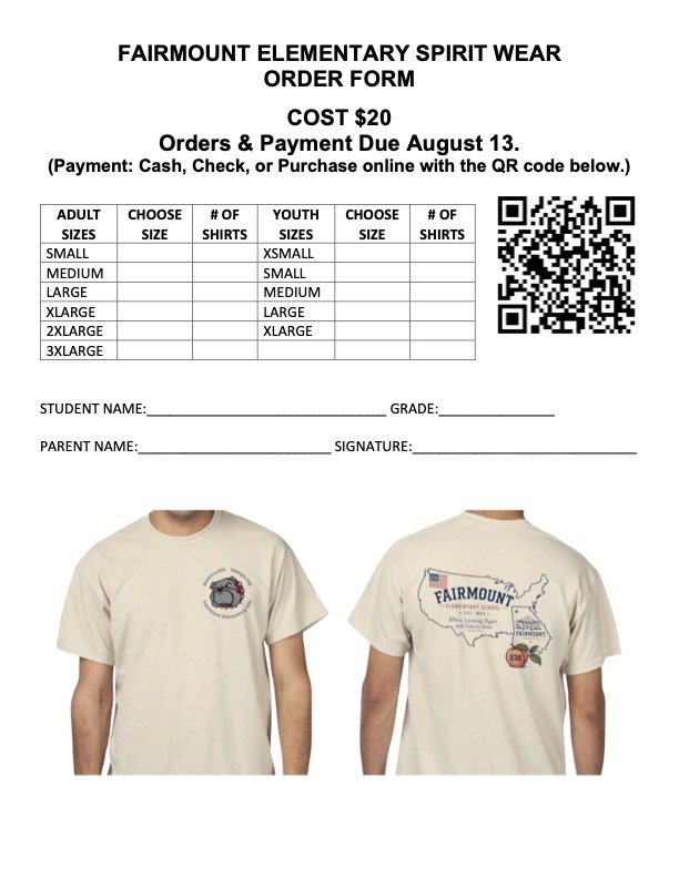 school shirt order form