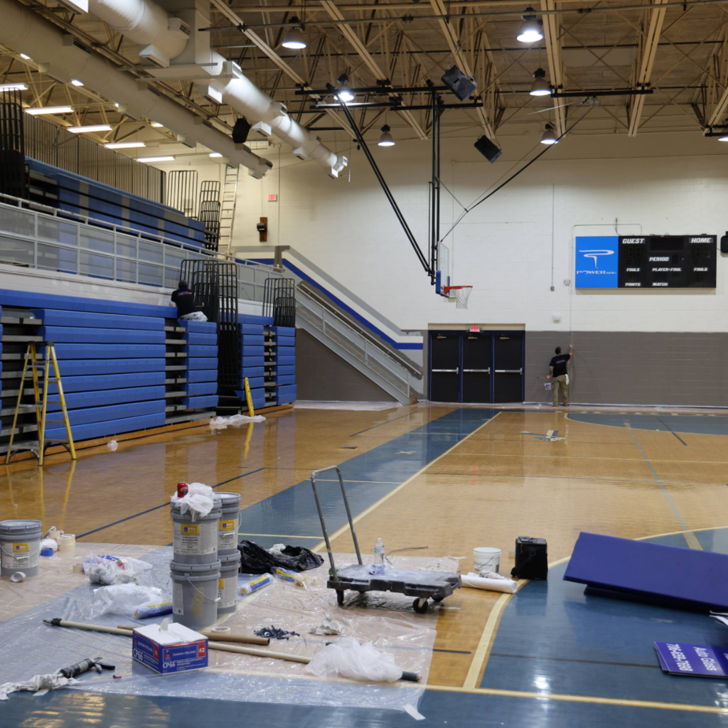 GCHS gymnasium being painted