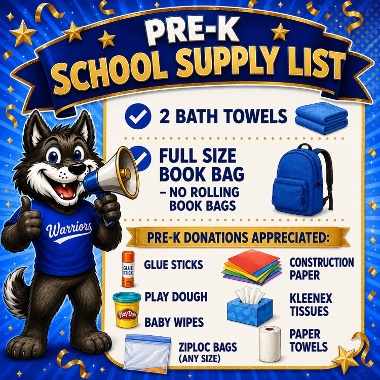 Pre-K School Supply List