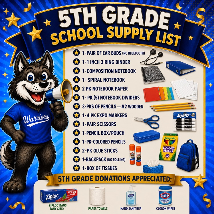 5th Grade School Supply List