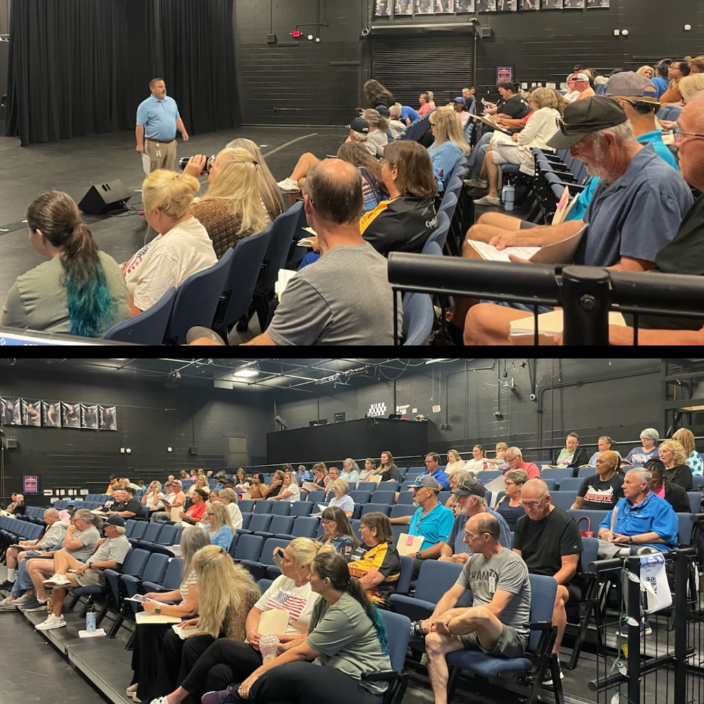 Bus drivers at a training in the GCHS Blue Box Theatre