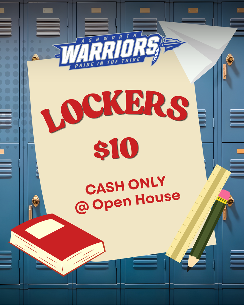 You may rent a locker for your student for $10 - CASH ONLY @ Open House.